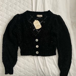 Black cropped cardigan, new with tags